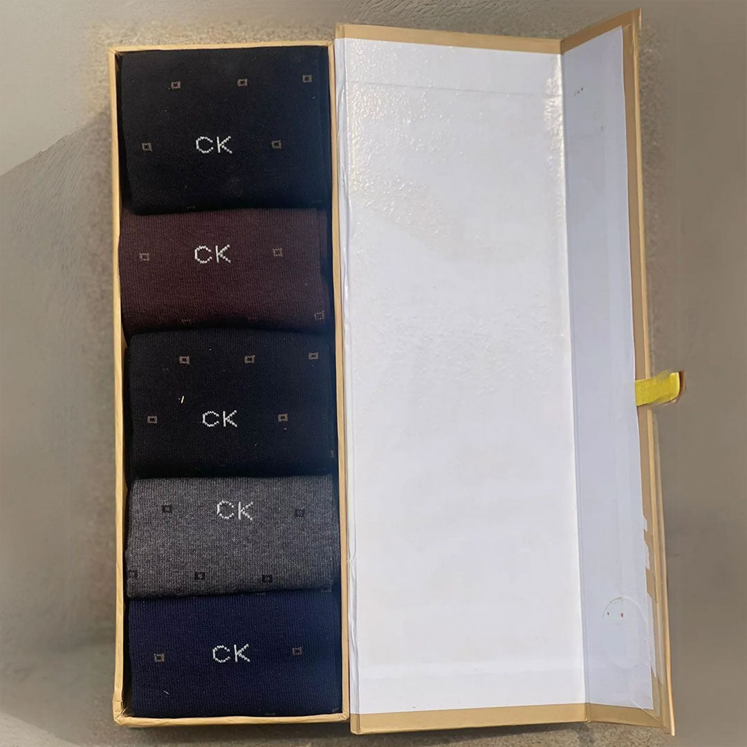 TMS Branded C-K Formal Full Socks (pack of 5)